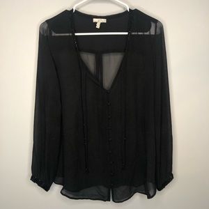 Joie Silk Sheer Black Top